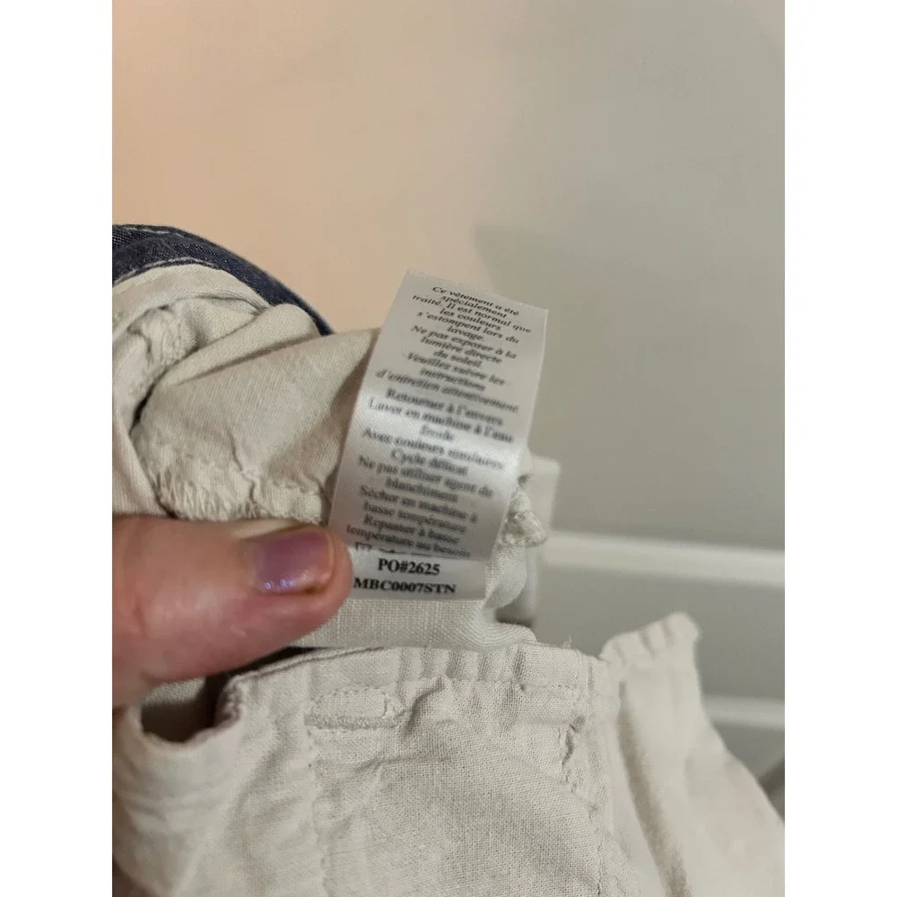 Faherty Men's Linen Cotton Blend Shorts Beige Stone Size 34 MBC0007STN Inseam 9